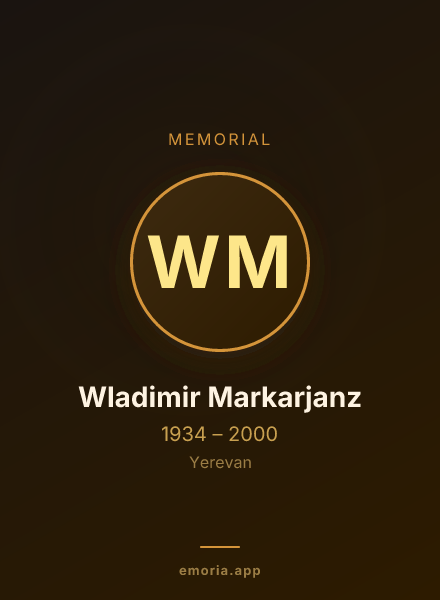 Memorial portrait of Wladimir Markarjanz