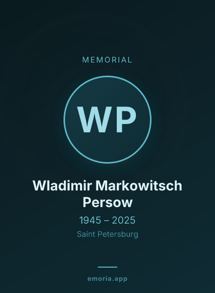 Memorial portrait of Wladimir Markowitsch Persow