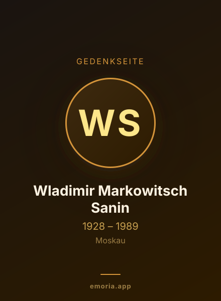 Gedenkportrait von Wladimir Markowitsch Sanin