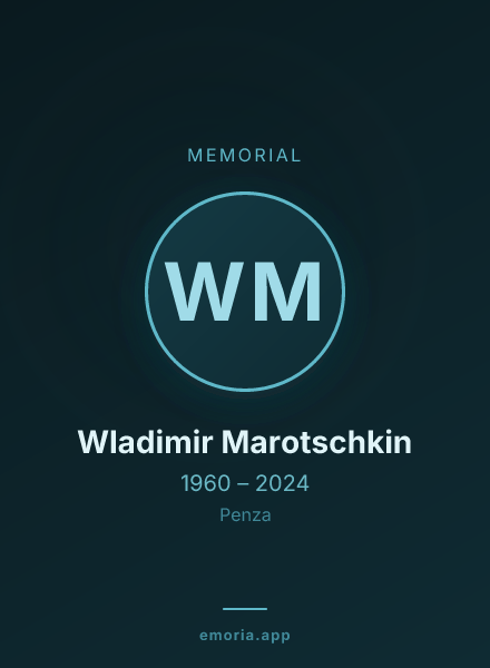 Memorial portrait of Wladimir Marotschkin