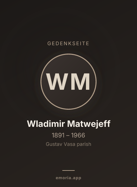 Gedenkportrait von Wladimir Matwejeff