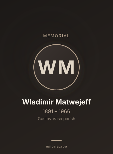 Memorial portrait of Wladimir Matwejeff