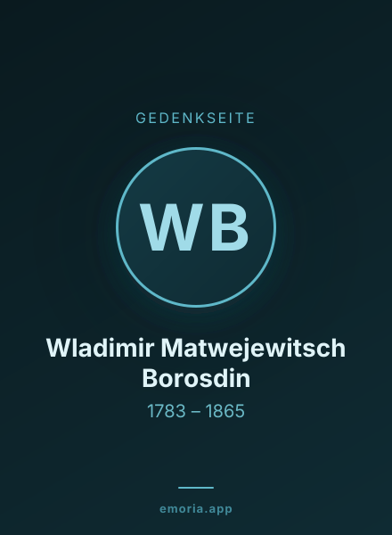 Gedenkportrait von Wladimir Matwejewitsch Borosdin