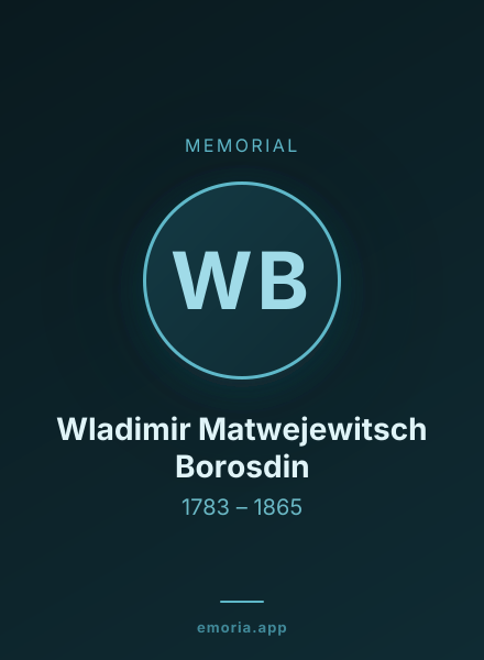 Memorial portrait of Wladimir Matwejewitsch Borosdin