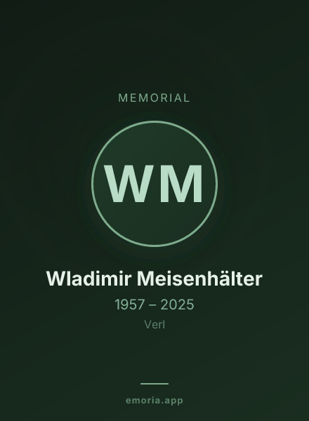 Memorial portrait of Wladimir Meisenhälter