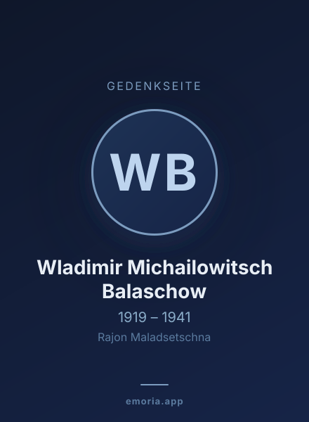 Gedenkportrait von Wladimir Michailowitsch Balaschow