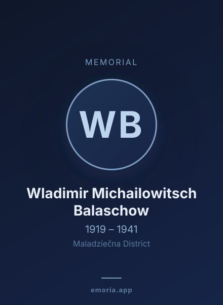 Memorial portrait of Wladimir Michailowitsch Balaschow