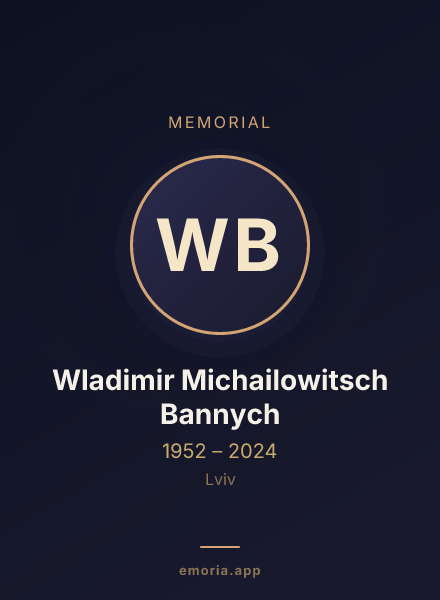 Memorial portrait of Wladimir Michailowitsch Bannych