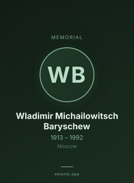 Memorial portrait of Wladimir Michailowitsch Baryschew