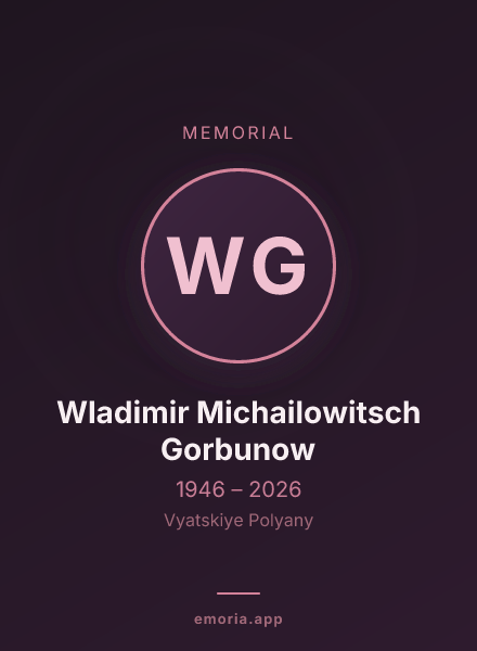 Memorial portrait of Wladimir Michailowitsch Gorbunow