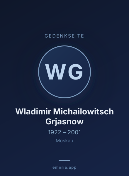 Gedenkportrait von Wladimir Michailowitsch Grjasnow