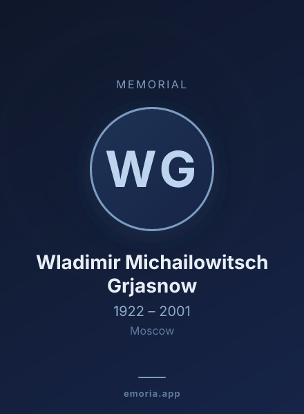 Memorial portrait of Wladimir Michailowitsch Grjasnow