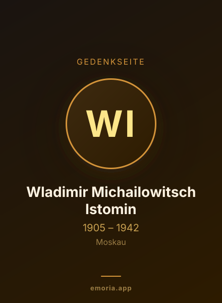 Gedenkportrait von Wladimir Michailowitsch Istomin