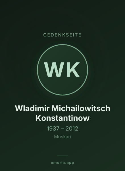 Gedenkportrait von Wladimir Michailowitsch Konstantinow