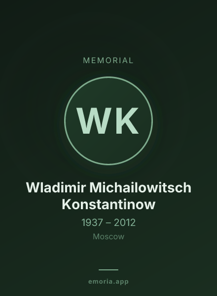 Memorial portrait of Wladimir Michailowitsch Konstantinow