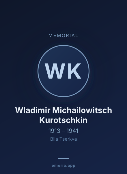 Memorial portrait of Wladimir Michailowitsch Kurotschkin