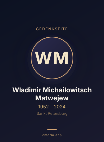 Gedenkportrait von Wladimir Michailowitsch Matwejew