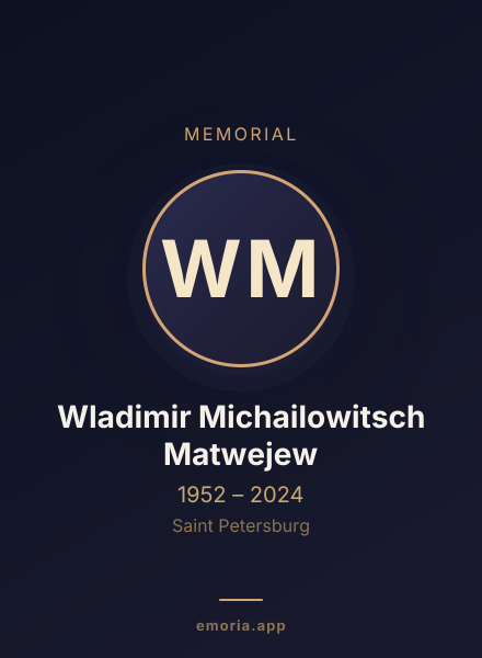 Memorial portrait of Wladimir Michailowitsch Matwejew