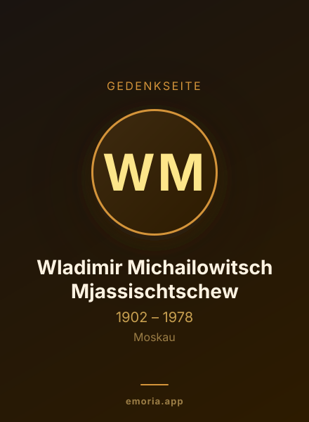 Gedenkportrait von Wladimir Michailowitsch Mjassischtschew