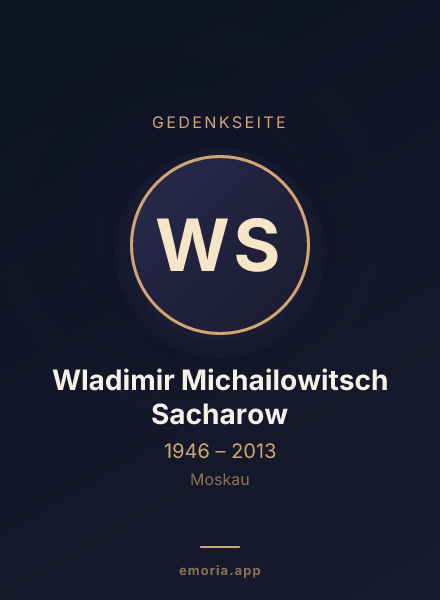 Gedenkportrait von Wladimir Michailowitsch Sacharow