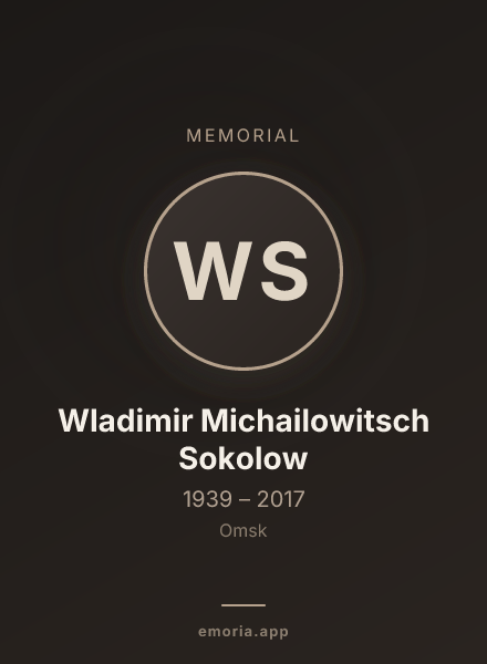 Memorial portrait of Wladimir Michailowitsch Sokolow