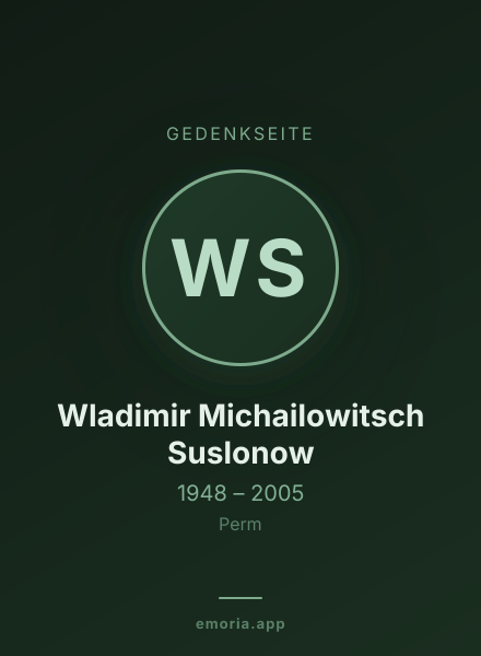 Gedenkportrait von Wladimir Michailowitsch Suslonow
