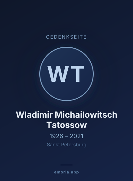 Gedenkportrait von Wladimir Michailowitsch Tatossow