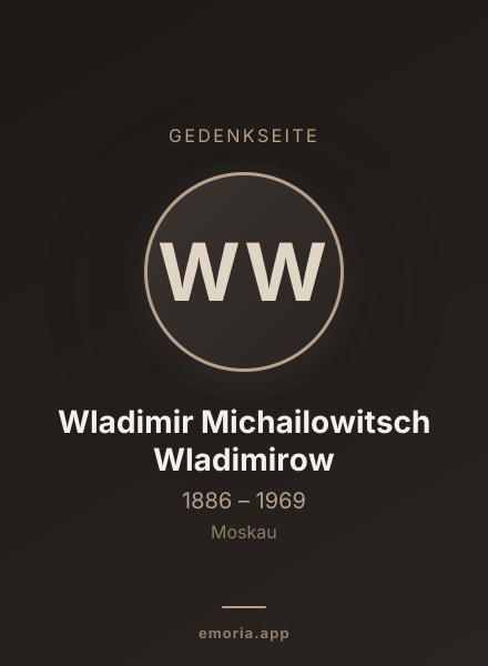 Gedenkportrait von Wladimir Michailowitsch Wladimirow