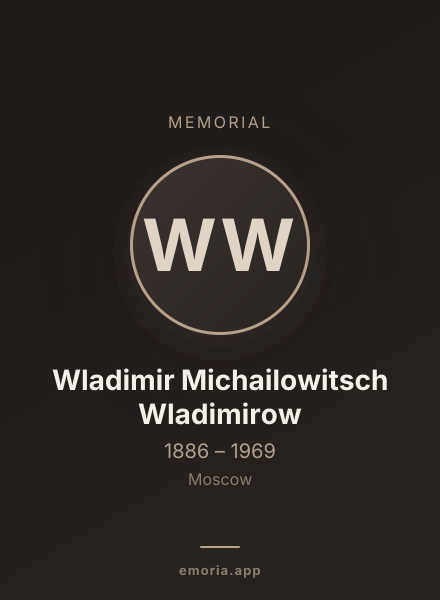 Memorial portrait of Wladimir Michailowitsch Wladimirow