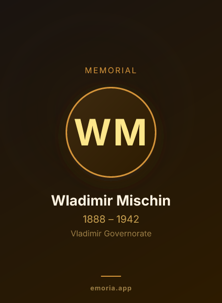 Memorial portrait of Wladimir Mischin