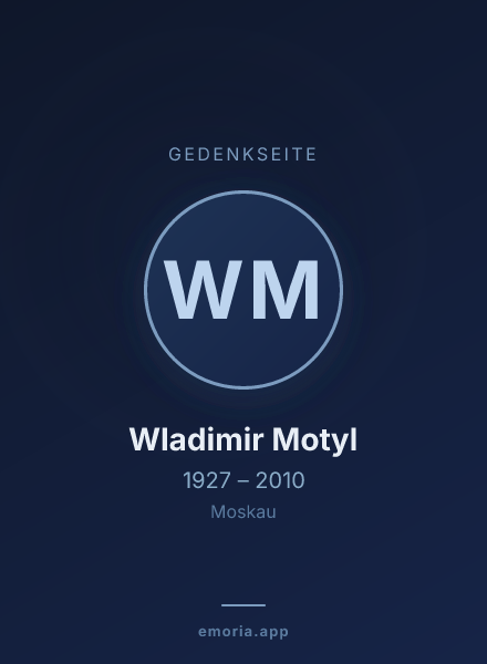 Gedenkportrait von Wladimir Motyl