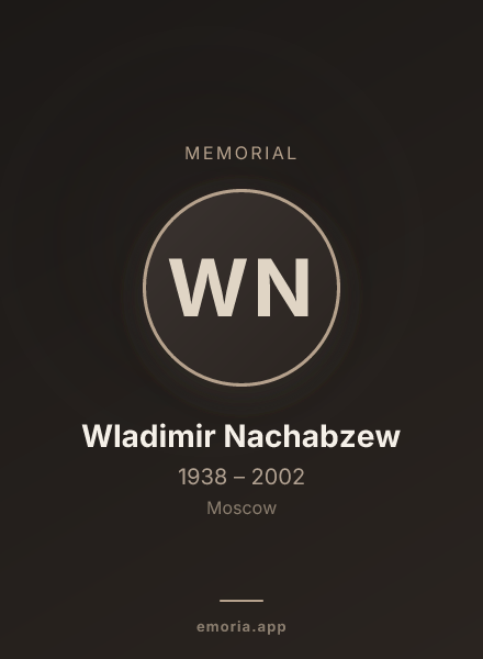 Memorial portrait of Wladimir Nachabzew
