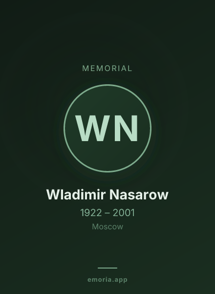Memorial portrait of Wladimir Nasarow