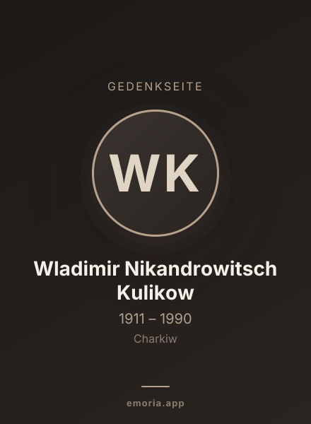 Gedenkportrait von Wladimir Nikandrowitsch Kulikow