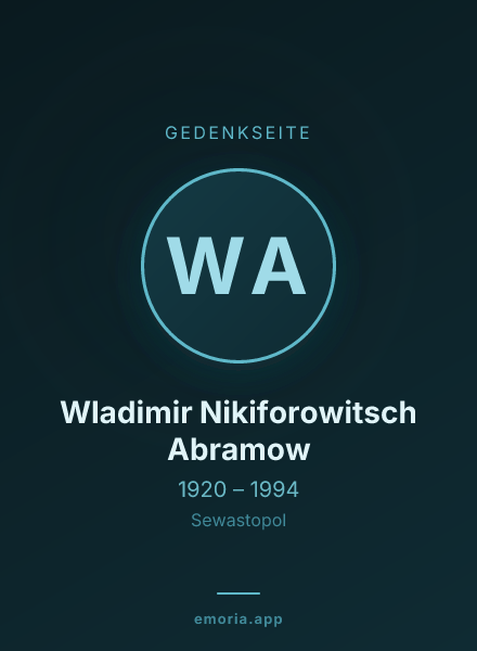 Gedenkportrait von Wladimir Nikiforowitsch Abramow
