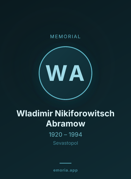 Memorial portrait of Wladimir Nikiforowitsch Abramow