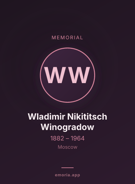 Memorial portrait of Wladimir Nikititsch Winogradow