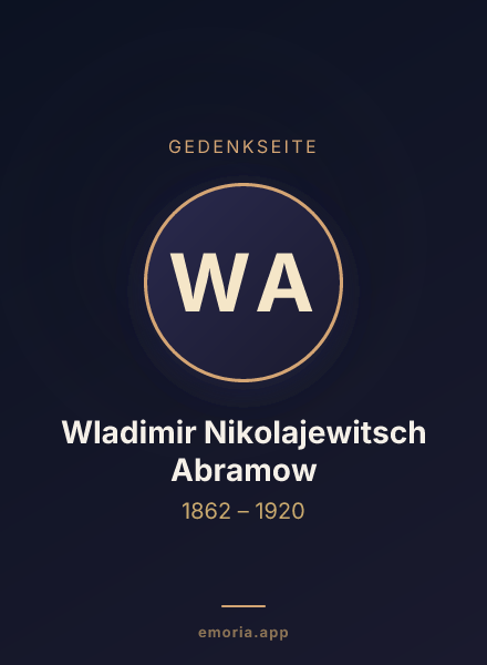 Gedenkportrait von Wladimir Nikolajewitsch Abramow