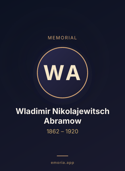 Memorial portrait of Wladimir Nikolajewitsch Abramow