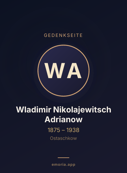 Gedenkportrait von Wladimir Nikolajewitsch Adrianow