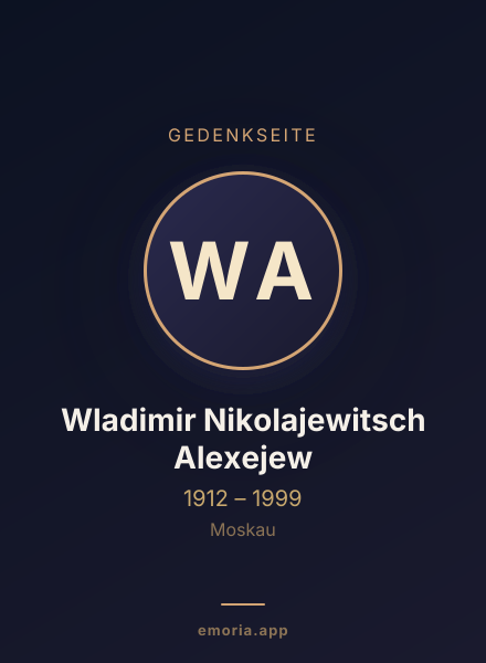 Gedenkportrait von Wladimir Nikolajewitsch Alexejew
