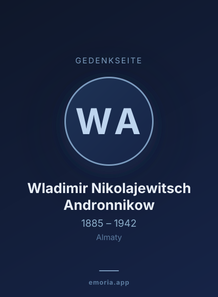 Gedenkportrait von Wladimir Nikolajewitsch Andronnikow