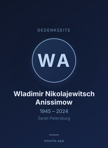 Gedenkportrait von Wladimir Nikolajewitsch Anissimow