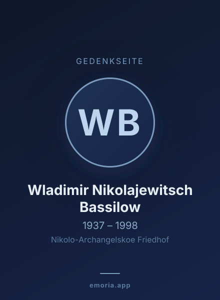 Gedenkportrait von Wladimir Nikolajewitsch Bassilow