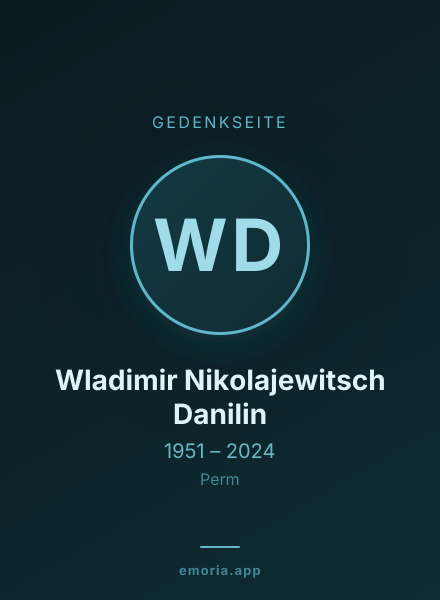 Gedenkportrait von Wladimir Nikolajewitsch Danilin