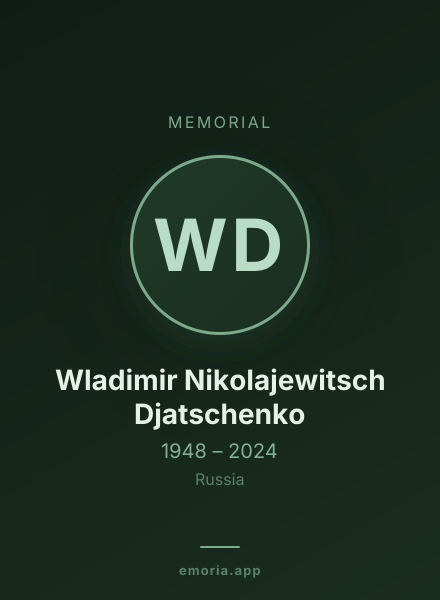 Memorial portrait of Wladimir Nikolajewitsch Djatschenko