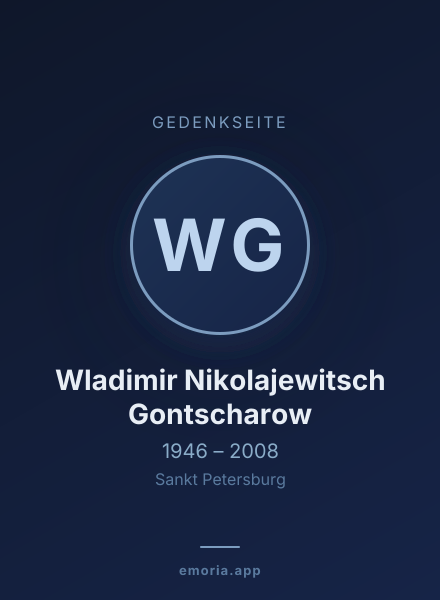 Gedenkportrait von Wladimir Nikolajewitsch Gontscharow