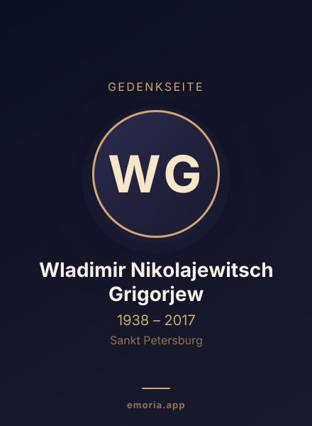 Gedenkportrait von Wladimir Nikolajewitsch Grigorjew