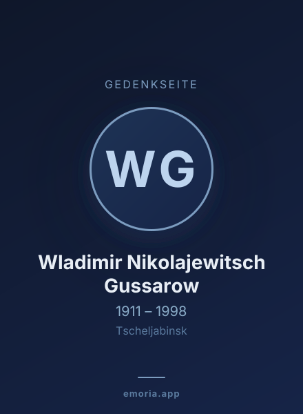 Gedenkportrait von Wladimir Nikolajewitsch Gussarow