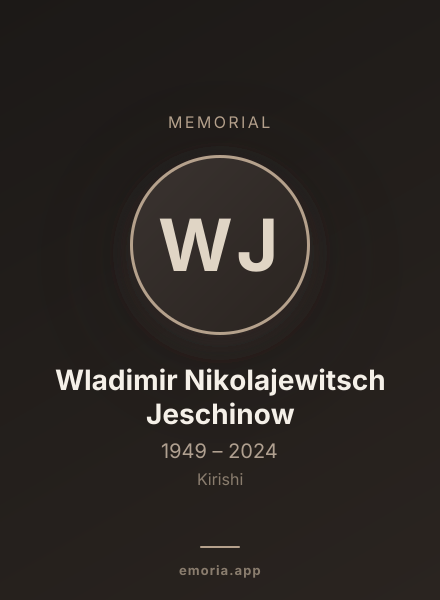 Memorial portrait of Wladimir Nikolajewitsch Jeschinow